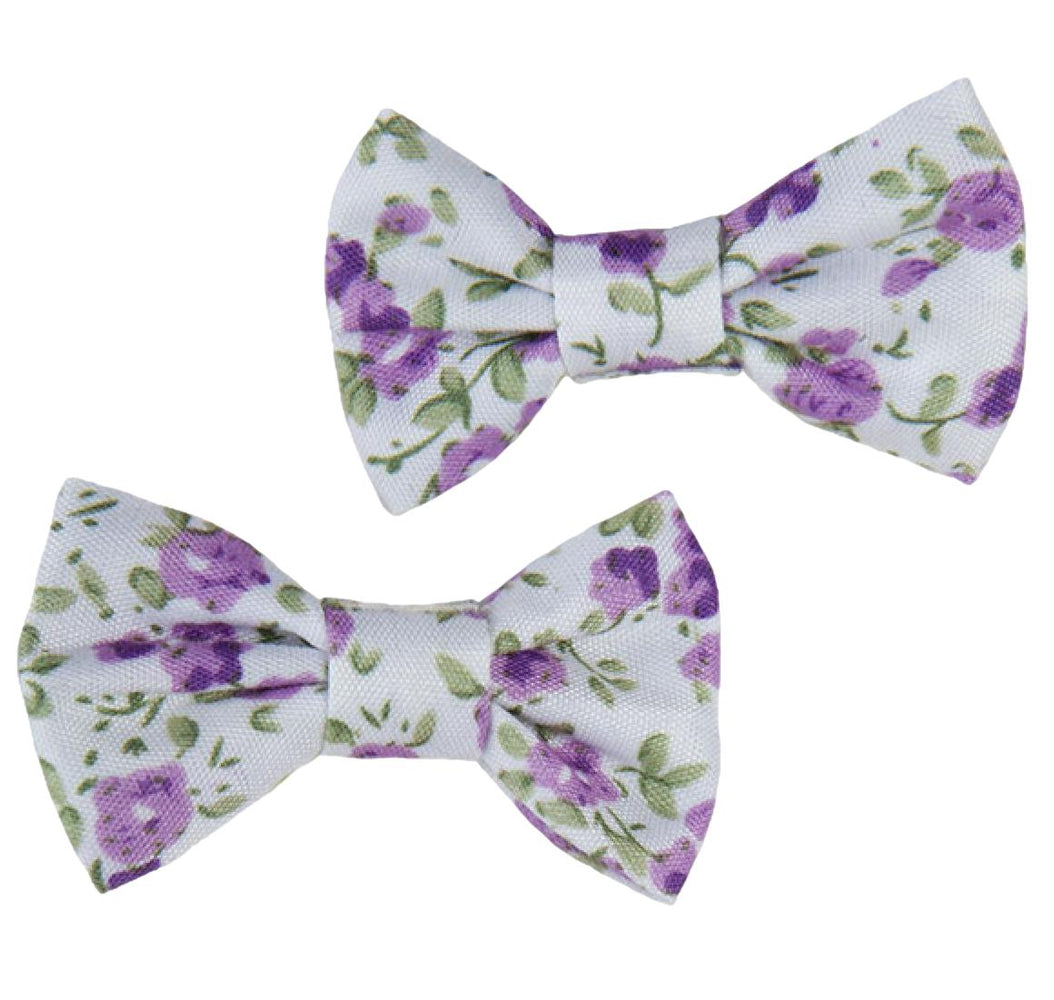 Boutique Liberty Mini Clip Hair Bow Set of 2 - Purple Hair Bows Great Pretenders 