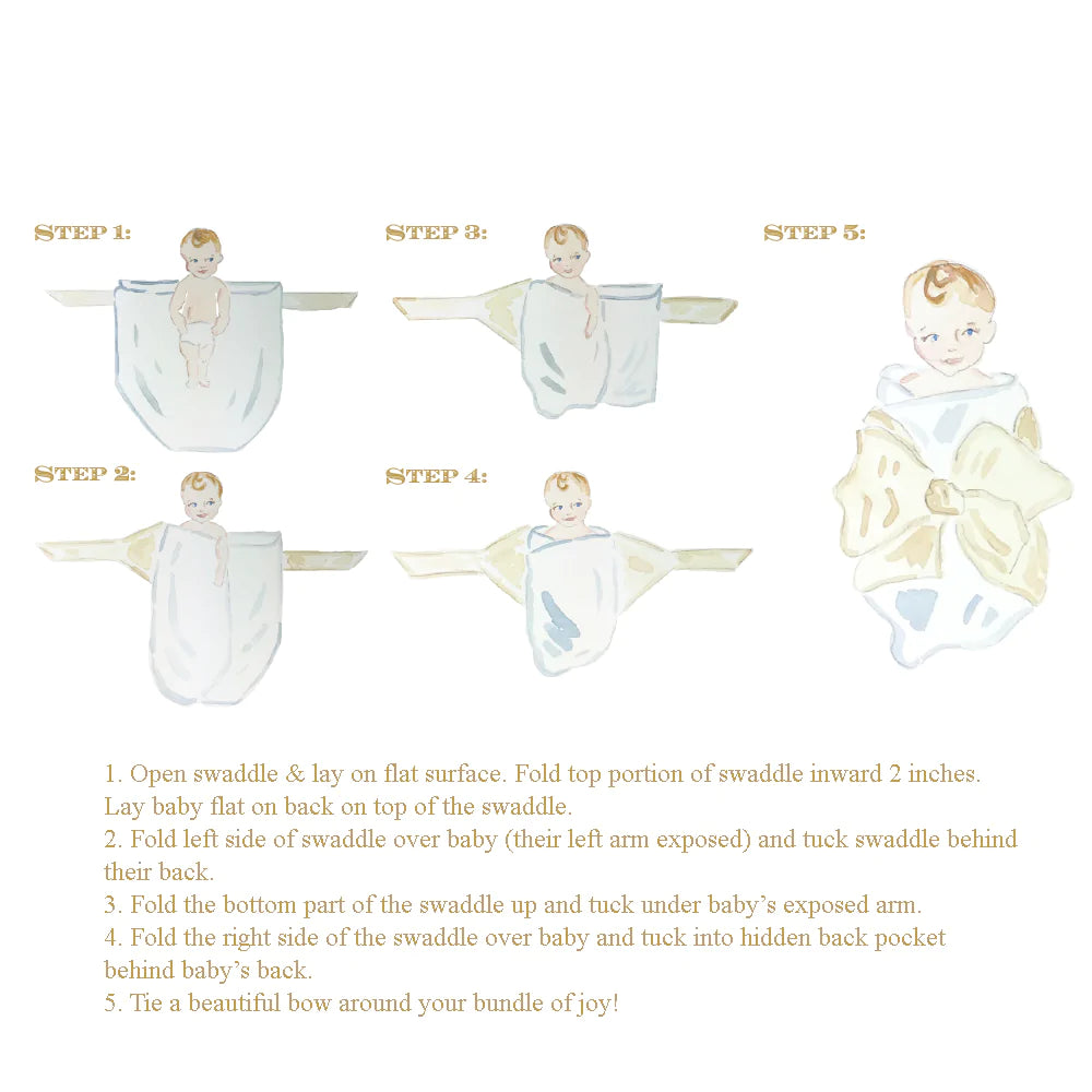 Bow Swaddle Pink Blue – The Horseshoe Crab - Main Image