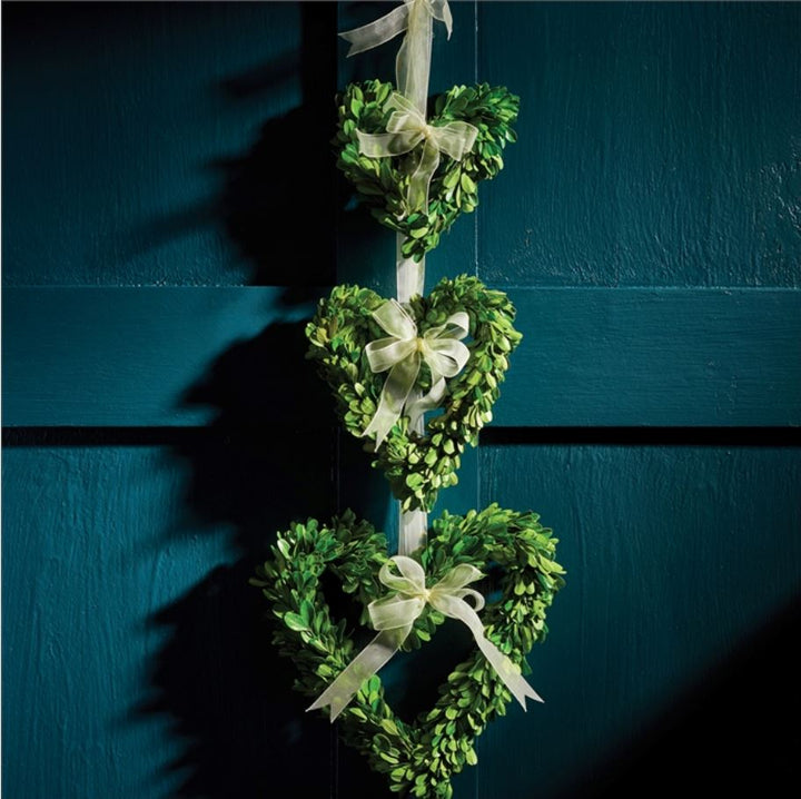 Boxwood Heart Wreath with Ribbon Home Decor Napa 
