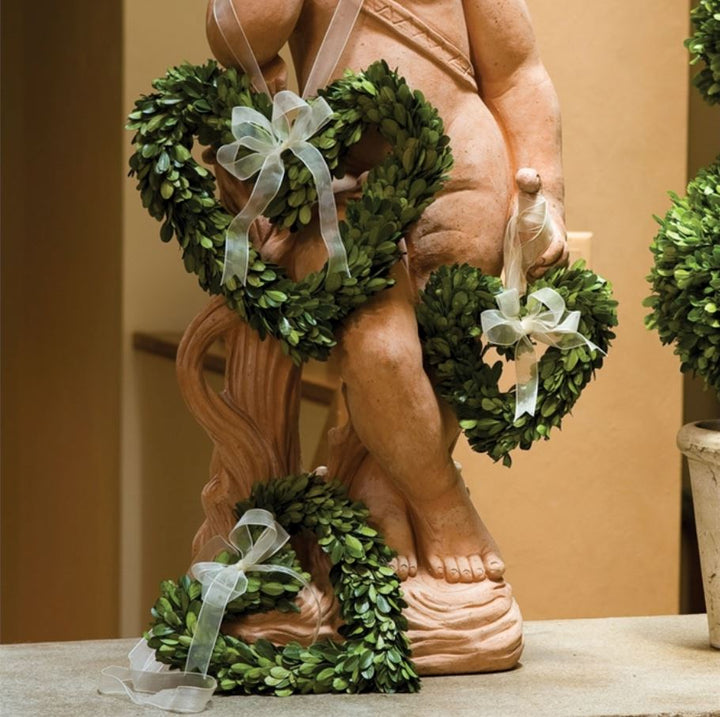 Boxwood Heart Wreath with Ribbon Home Decor Napa 