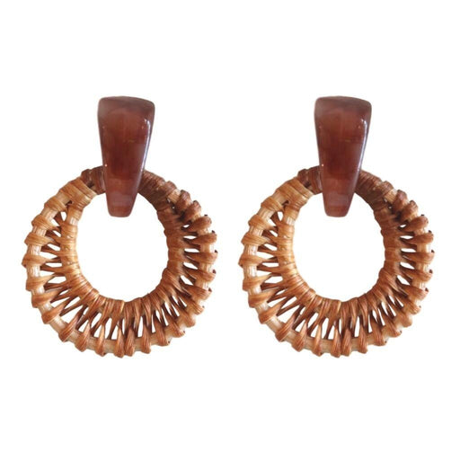 Brown Bali Button Stud Earrings Earrings St. Armands Designs 