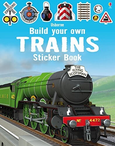 Build Your Own Trains Sticker Book Book Usborne 