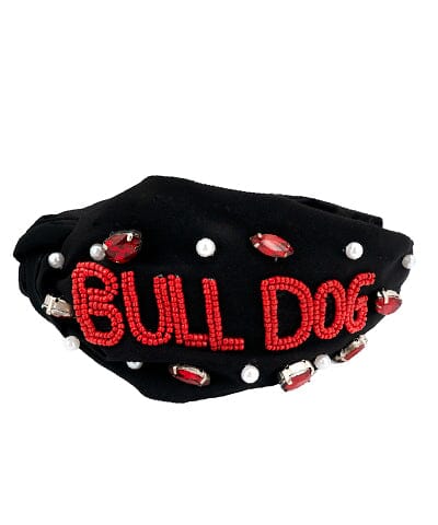 Bulldog Beaded Headband - Black Headband Golden Stella 