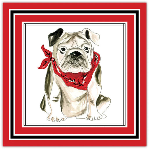 Bulldog in Bandana Square Placemats Placemats Rosanne Beck 