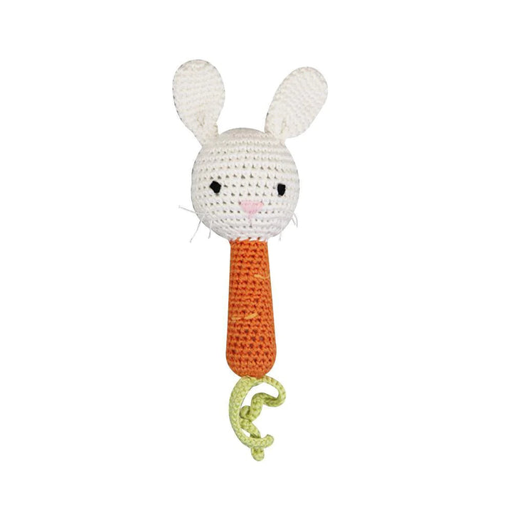 Bunny and Carrot Hand Crochet Rattle Rattle Zubels 