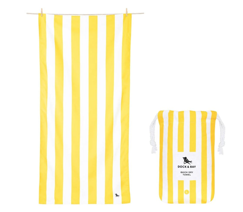 Cabana Quick Dry Towel - Large Beach Towels Dock and Bay Boracay Yellow 