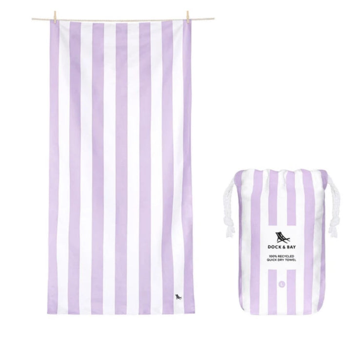 Cabana Quick Dry Towel - Large Beach Towels Dock and Bay Lombok Lilac 
