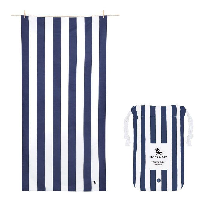 Cabana Quick Dry Towel - Large Beach Towels Dock and Bay Whitsunday Blue 