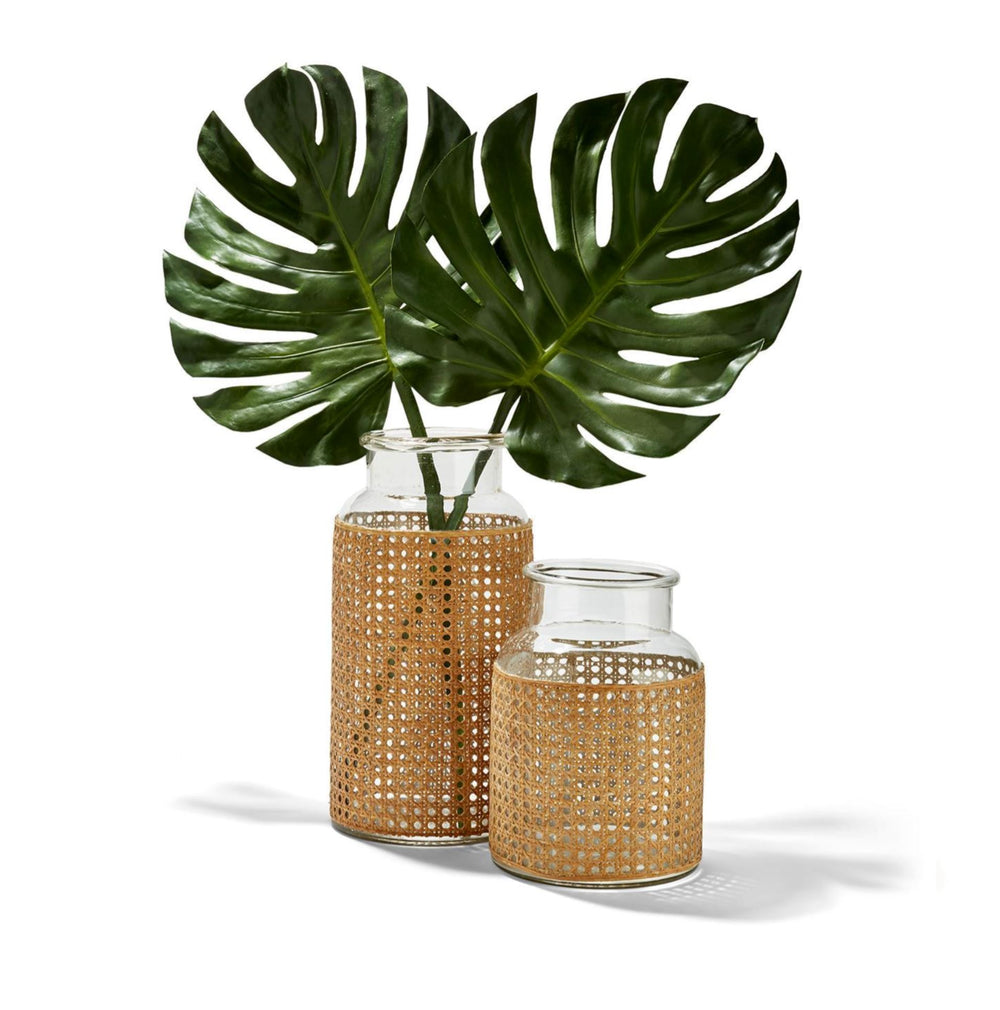 Cane Webbing Jars Home Decor Two's Company 
