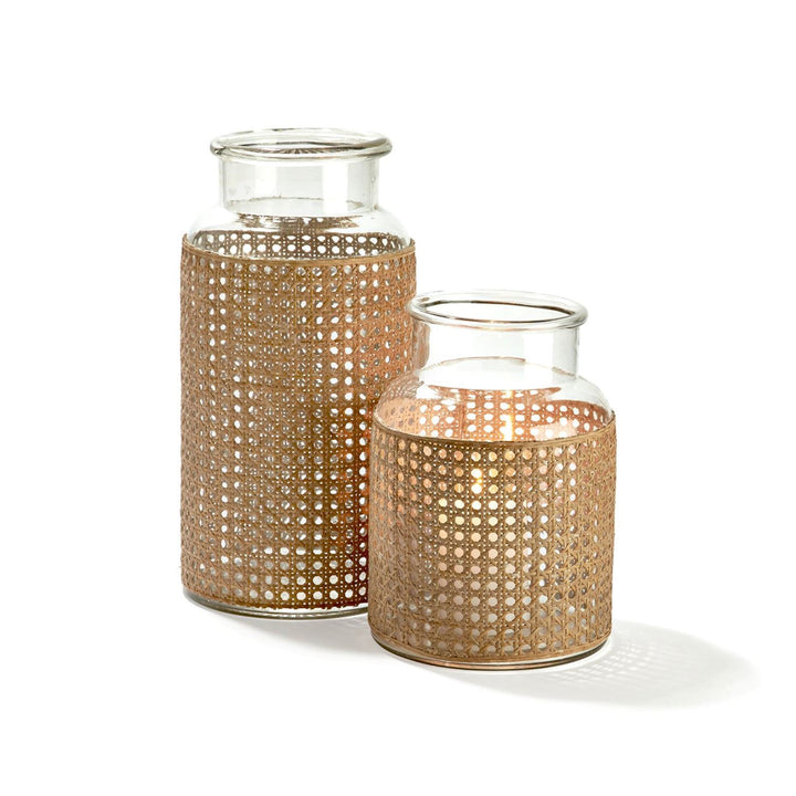 Cane Webbing Jars Home Decor Two's Company 