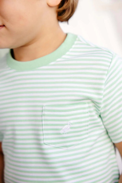 Carter Crewneck - Grace Bay Green Stripe Boy Shirt Beaufort Bonnet 