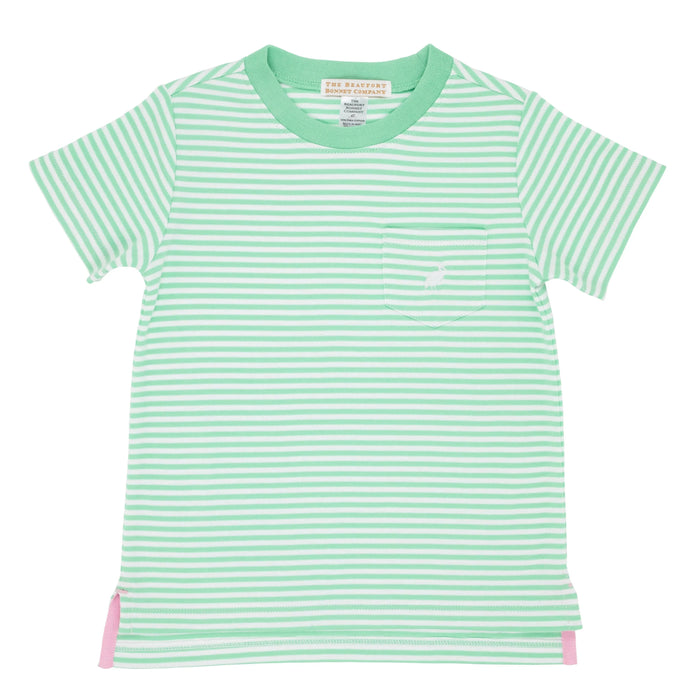 Carter Crewneck - Grace Bay Green Stripe Boy Shirt Beaufort Bonnet 