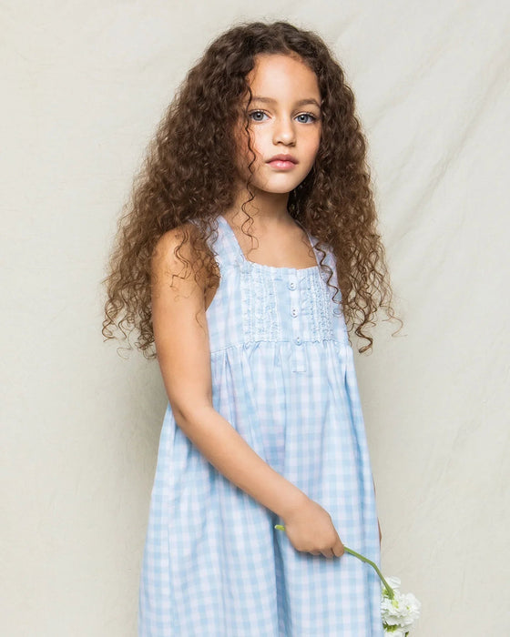 Charlotte Nightgown - Light Blue Gingham Night Gown Petite Plume 
