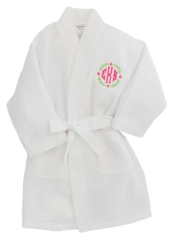 Children's Waffle Robe Robes Pendergrass White Small 2-4