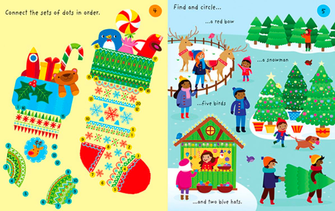 Christmas Puzzle Pad Book Usborne 