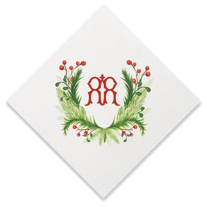Christmas Single Initial Cocktail Napkins Paper Napkins Print Appeal R 