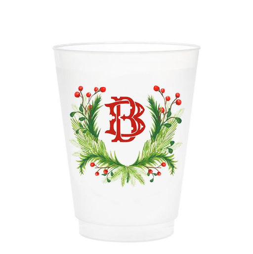 Christmas Single Initial Cups Drinkware Print Appeal B 