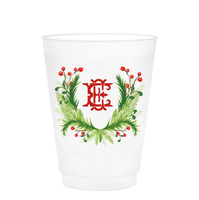 Christmas Single Initial Cups Drinkware Print Appeal E 