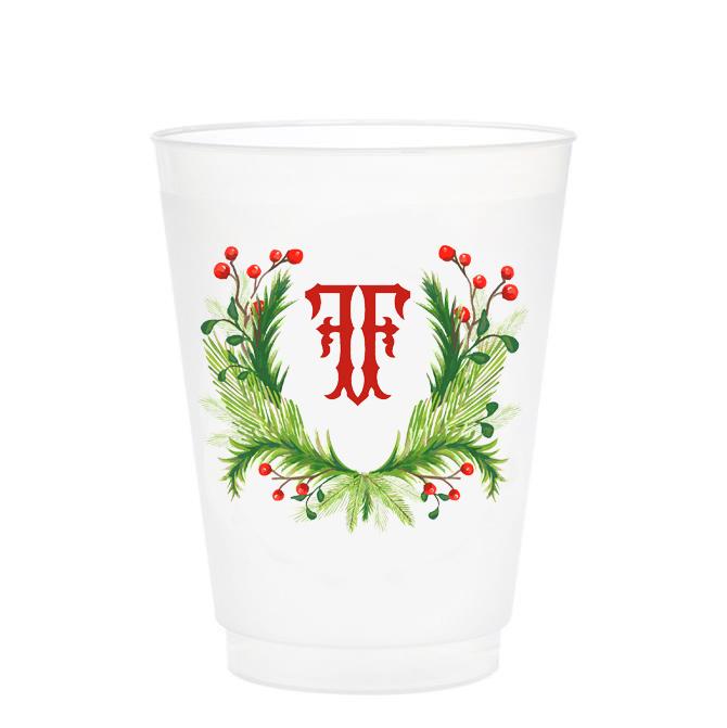 Christmas Single Initial Cups Drinkware Print Appeal F 