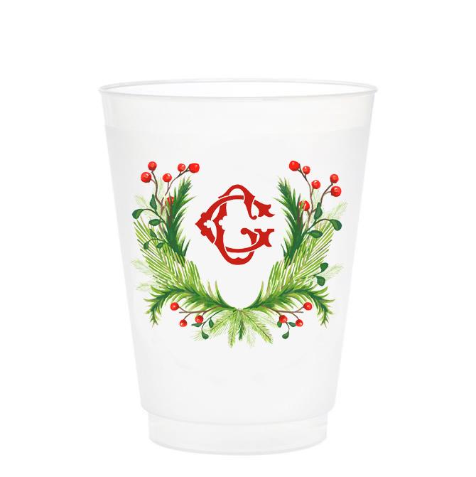 Christmas Single Initial Cups Drinkware Print Appeal G 