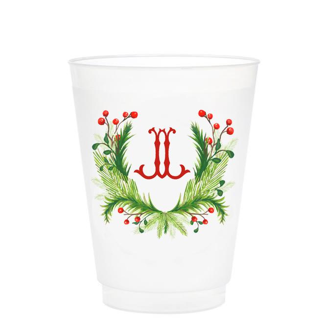 Christmas Single Initial Cups Drinkware Print Appeal J 
