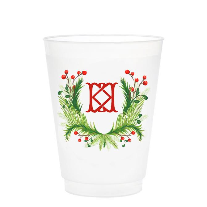 Christmas Single Initial Cups Drinkware Print Appeal K 