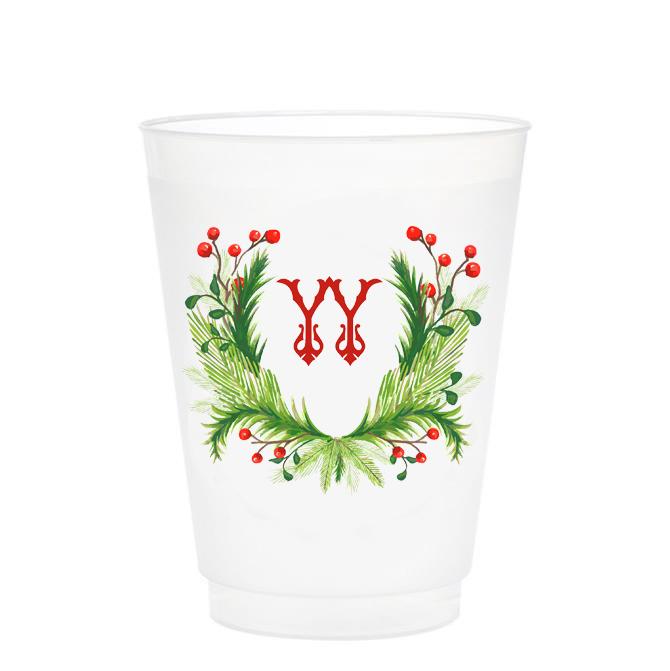 Christmas Single Initial Cups Drinkware Print Appeal Y 