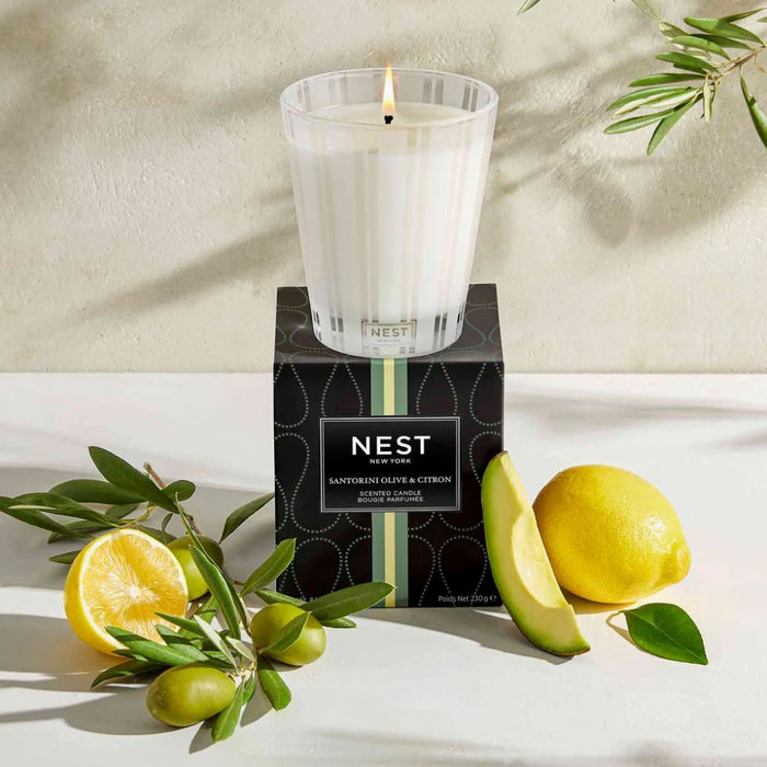 Classic Candle 8.1 oz - Santorini Olive and Citron Candle Nest 