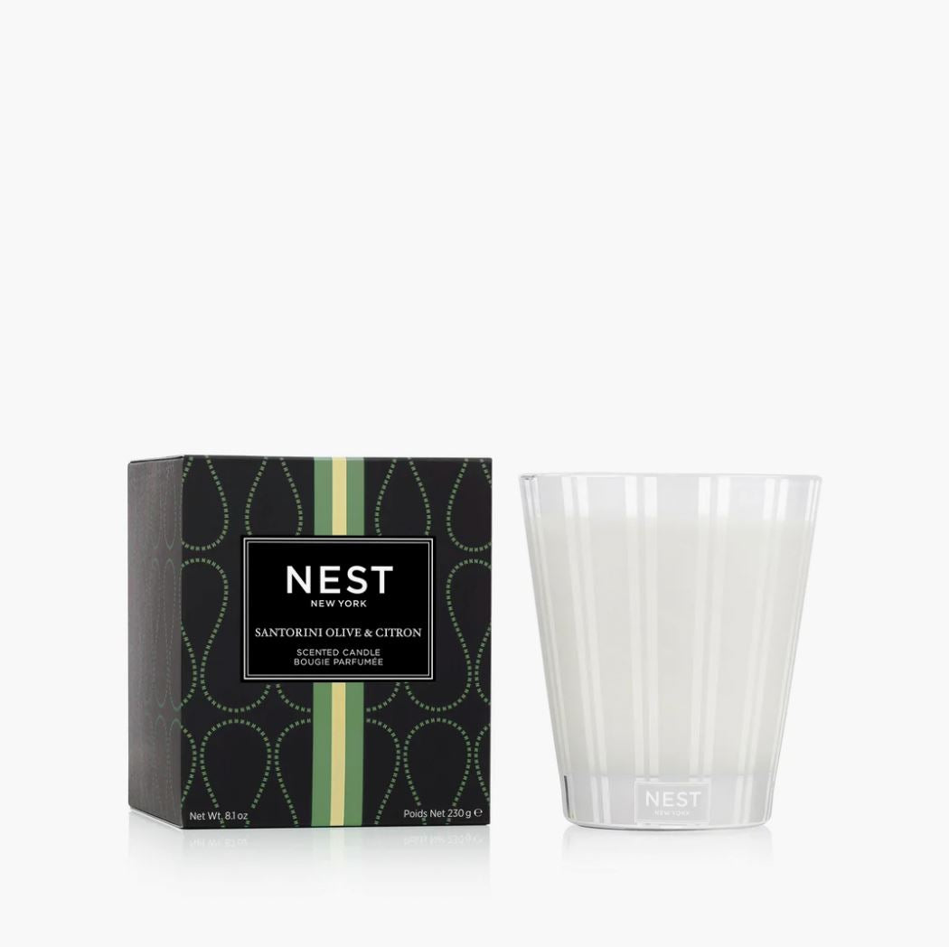 Classic Candle 8.1 oz - Santorini Olive and Citron Candle Nest 