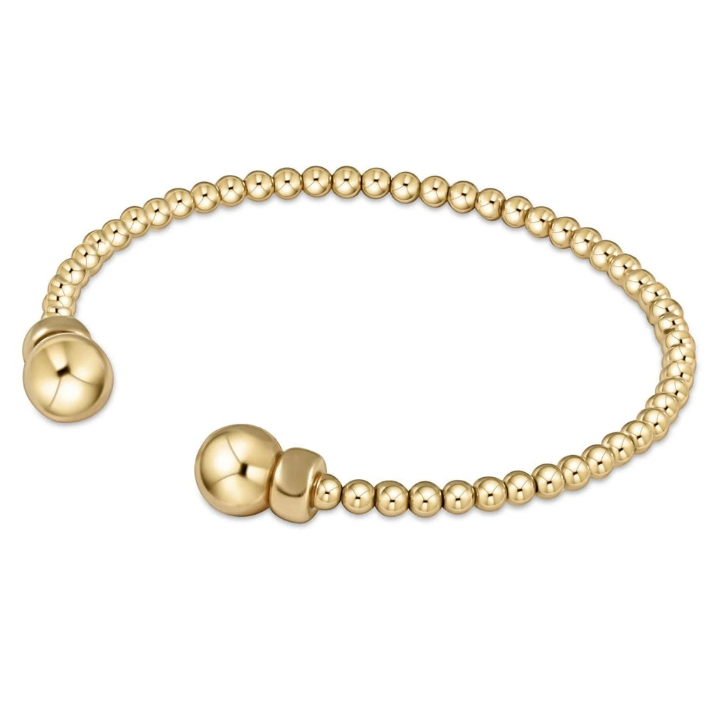 Classic Gold Beaded Cuff Bracelet - Gold Bracelets eNewton 3mm 