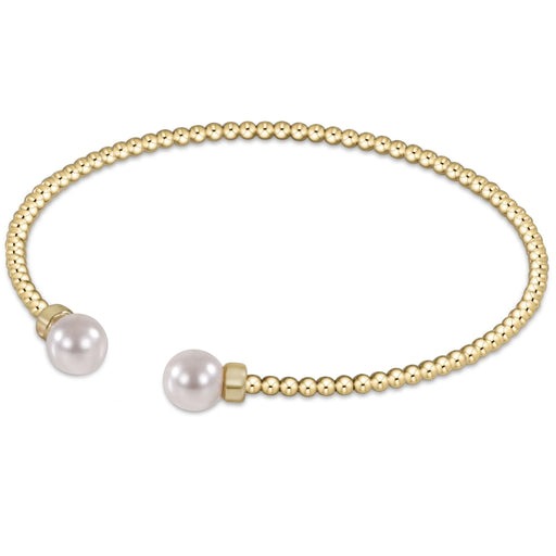 Classic Gold Beaded Cuff Bracelet - Pearl Bracelets eNewton 2mm 