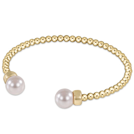 Classic Gold Beaded Cuff Bracelet - Pearl Bracelets eNewton 3mm 