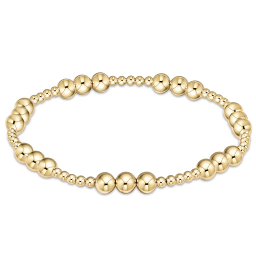 Classic Joy Pattern Bead Bracelet - Gold Bracelets eNewton 5mm 