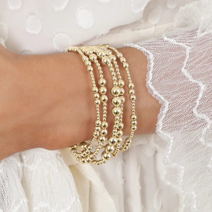 Classic Joy Pattern Bead Bracelet - Gold Bracelets eNewton 