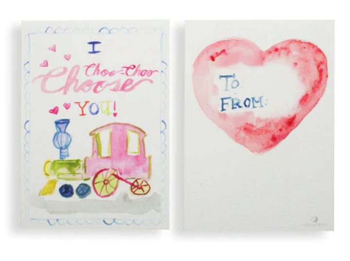 Classic Watercolor Valentines Stationery Over The Moon 