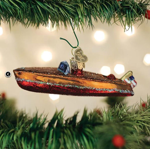 Classic Wood Boat Ornament Ornament Old World Christmas 