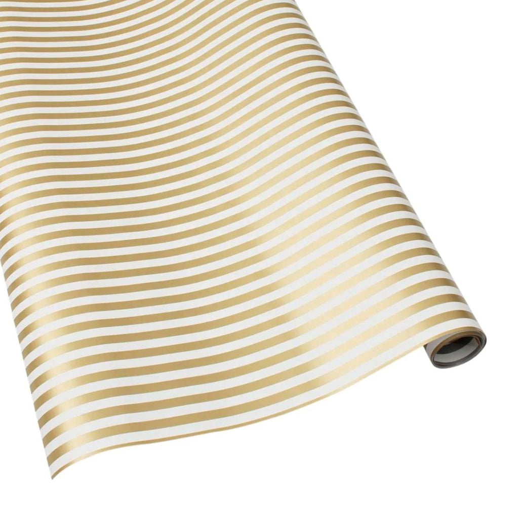 Club Stripe Gold/Silver Gift Wrap Roll Wrapping Paper Caspari 