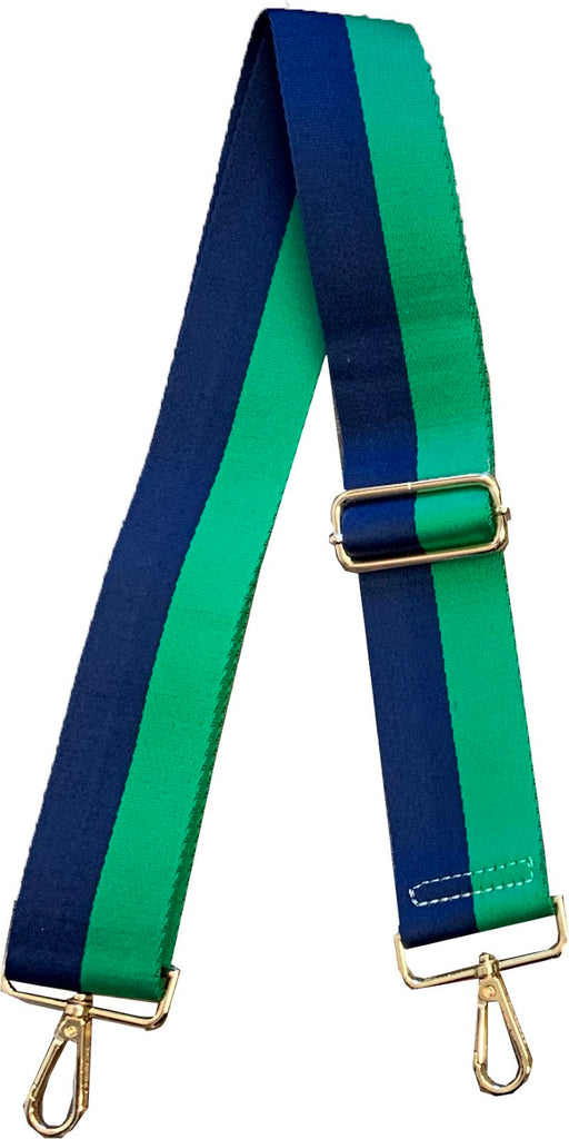 Color Block Guitar Straps Purse Strap Ahdorned Green and Navy 