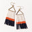 Colorblock Fringe Earrings Earrings Ink and Alloy White and Navy 