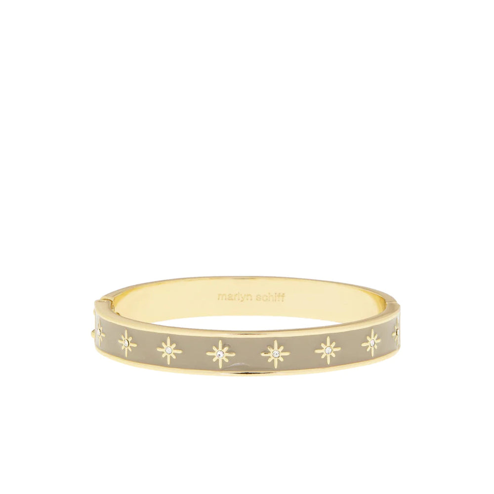 Colored Enamel Starburst Cuff Bangle Bracelet Marlyn Schiff Jewelry Nude 