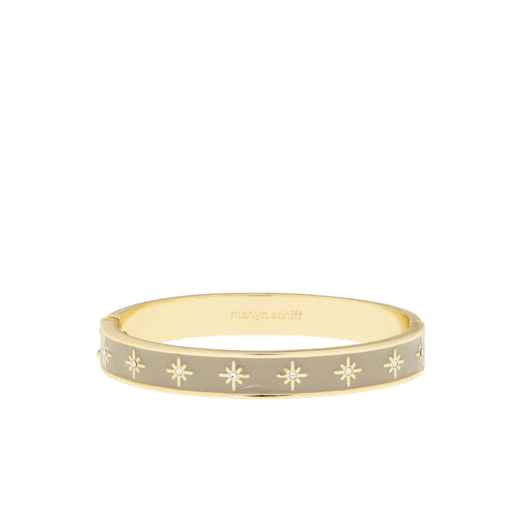 Colored Enamel Starburst Cuff Bangle Bracelet Marlyn Schiff Jewelry Nude 