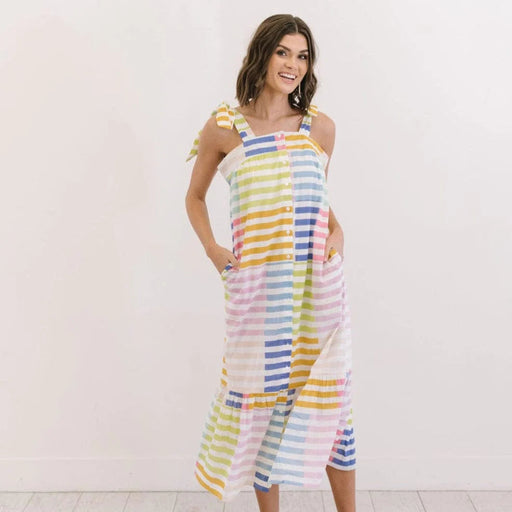 Colorful Stripe Positano Dress Dress Sunshine Tienda 
