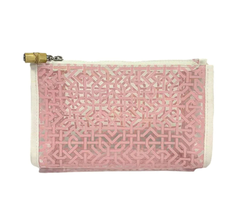 Daytripper Pouch - Clear Cosmetic/Accessories Bags TRVL Design Pink Lattice 