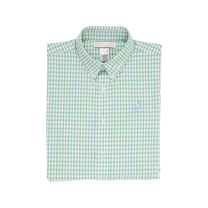 Dean's List Dress Shirt - Kiawah Kelly Green & Barrington Blue Chandler Check Boy Shirt Beaufort Bonnet 