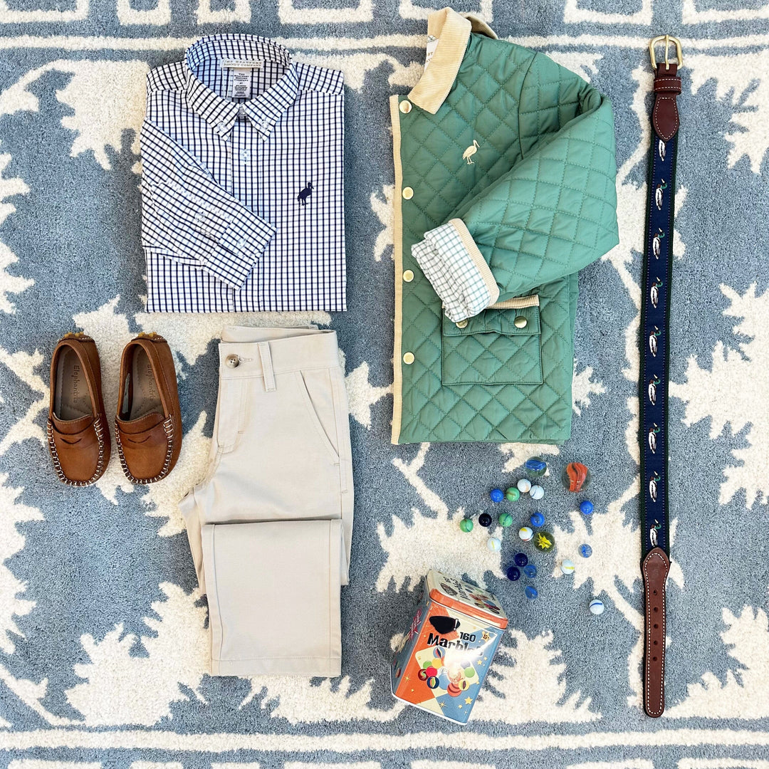 Dean's List Dress Shirt - Nantucket Navy Windowpane Boy Shirt Beaufort Bonnet 