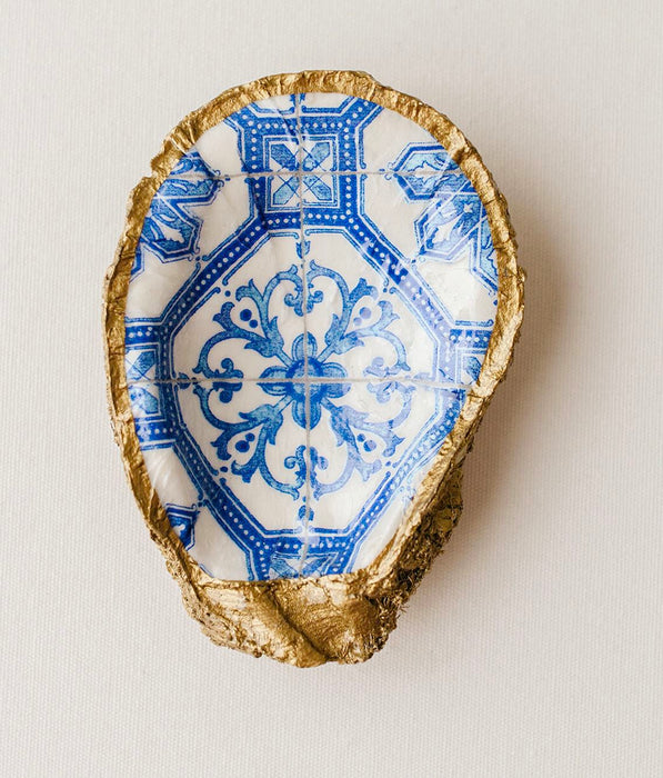 Decoupage Oyster Ring Dish Oyster Dish Grit and Grace Studio Moroccan Tile 