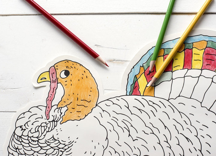 Die-Cut Coloring Turkey Placemat Placemats Hester and Cook 