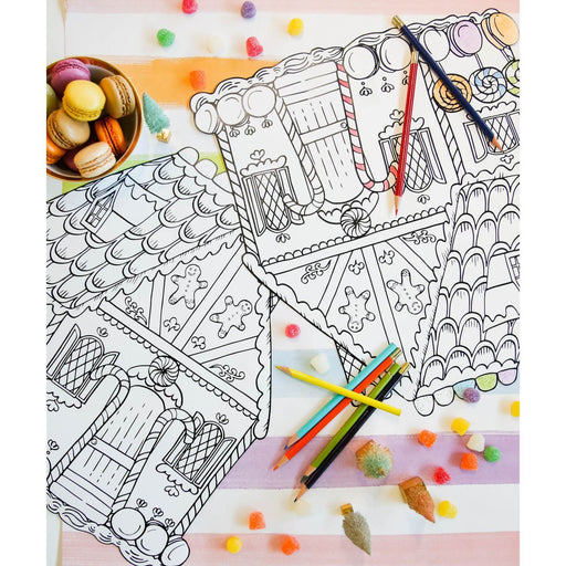 Die-Cut Gingerbread House Coloring Placemat Placemats Hester and Cook 