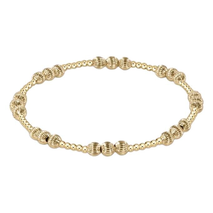 Dignity Joy Pattern 6mm Bead Bracelet - Gold Bracelet eNewton 4mm 