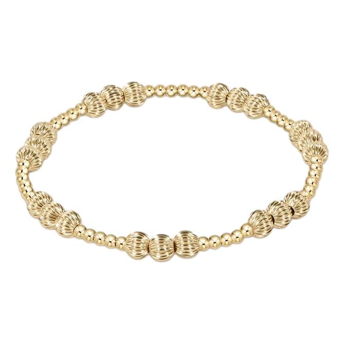 Dignity Joy Pattern 6mm Bead Bracelet - Gold Bracelet eNewton 5mm 